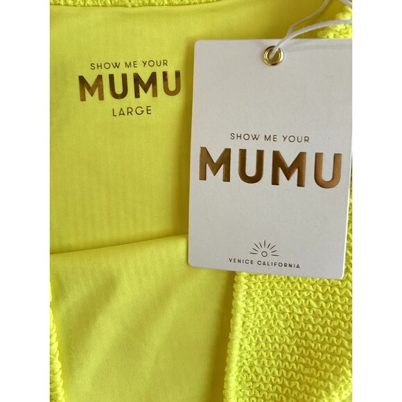 Show Me Your Mumu Sail Bikini Bottom in Highlighter Yellow L NWT - Picture 6 of 8